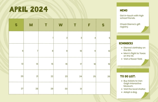 Printable April 2024 Deskpad Planner