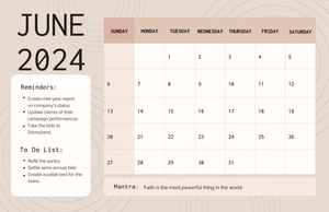 Printable June 2024 Deskpad Planner