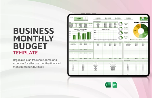 Business Monthly Budget Template