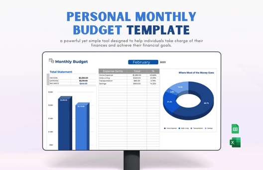 Personal Monthly Budget Template