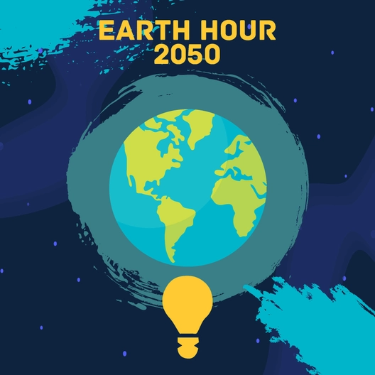 Earth Hour Chalk Design Vector