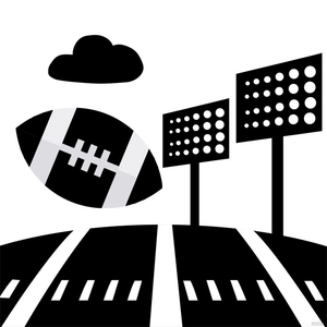Black And White Super Bowl Clipart