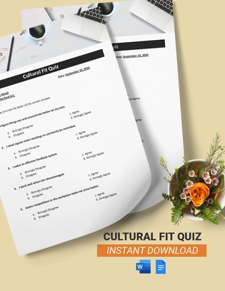 Cultural Fit Quiz Template