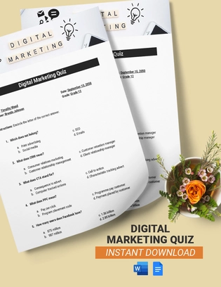 Digital Marketing Quiz Template