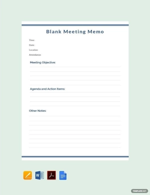 Blank Meeting Memo Template