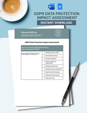 GDPR Data Protection Impact Assessment Template