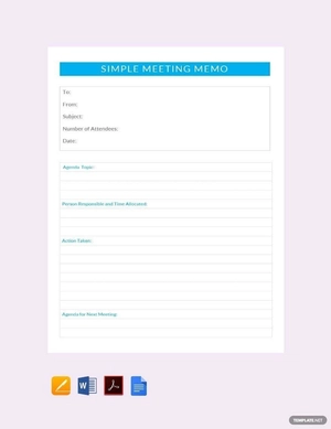 Simple Meeting Memo Template Simple Meeting Memo Template