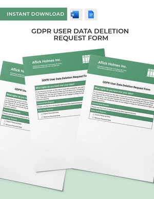 GDPR User Data Deletion Request Form