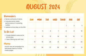 Printable August 2024 Deskpad Planner