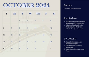 Printable October 2024 Deskpad Planner
