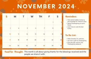 Printable November 2024 Deskpad Planner