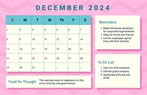 Printable December 2024 Deskpad Planner