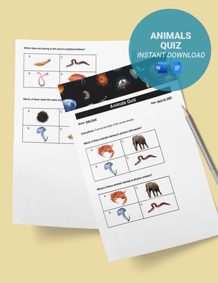 Animals Quiz Template