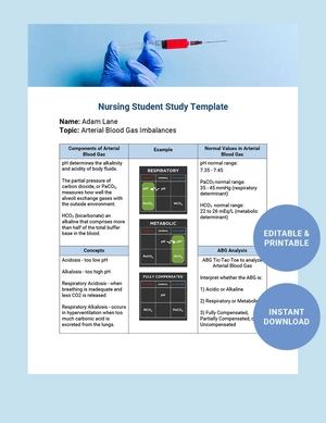 Nursing Student Study Template