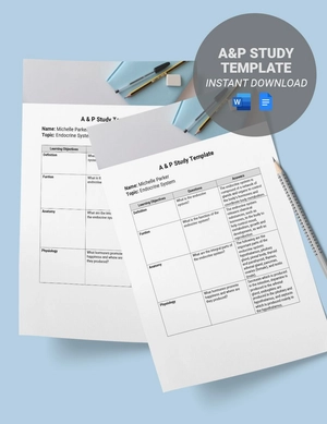 A&P Study Template A&P Study Template