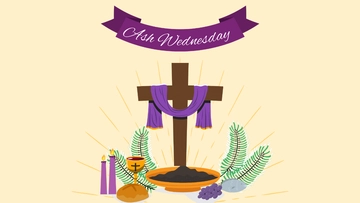 Free Ash Wednesday Cartoon Background Template to Edit Online