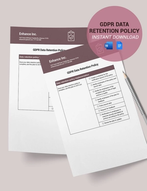 GDPR Data Retention Policy template