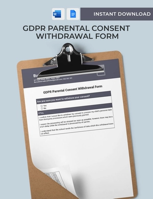 GDPR Parental Consent Withdrawal Form