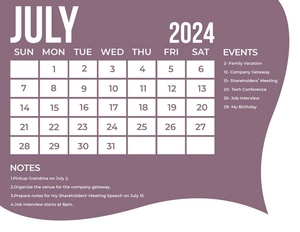 July 2024 Calendar