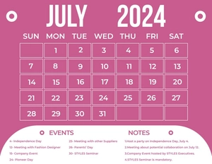 July 2024 Calendar With Holidays