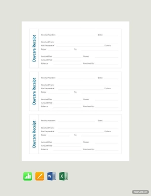 Blank Daycare Receipt Template