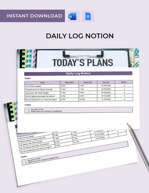 Daily Log Notion Template