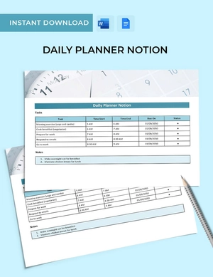 Daily Timeblocking Notion Template