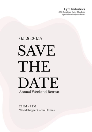 Minimalist Save The Date Calendar Template
