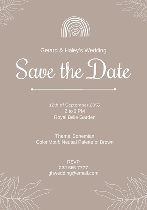 Boho Text Message Save The Date Template
