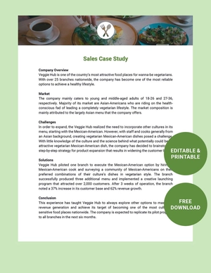 Sales Case Study Template