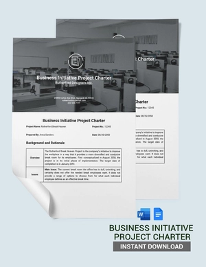 Business Initiative Project Charter Template