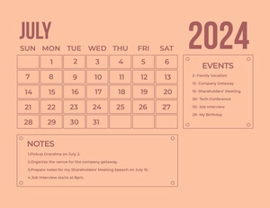 Printable July 2024 Calendar