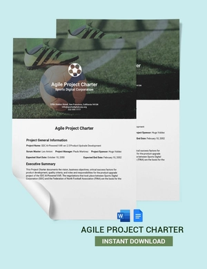Agile Project Charter Template