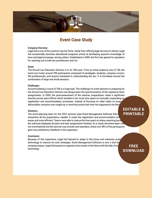 Event Case Study Template