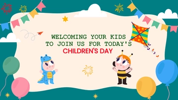 Free Children's Day Invitation Background Template to Edit Online