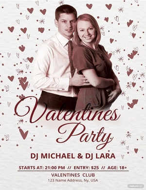 DJ Party Valentine Poster Template