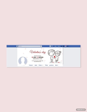 Cartoon Valentine Facebook Cover Template