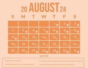 August 2024 Calendar With Moon Phases