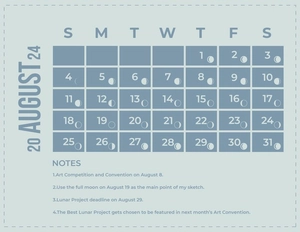 Lunar Calendar August 2024