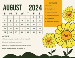 Cute August 2024 Calendar
