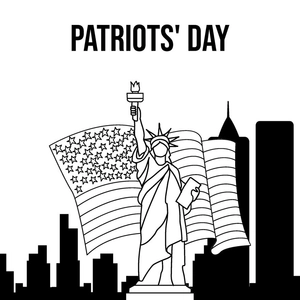 Patriots' Day Sketch Vector