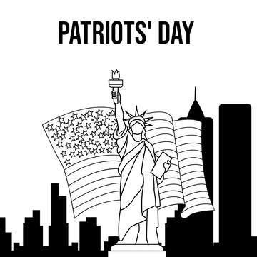Free Patriots' Day Sketch Clipart Template to Edit Online