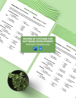 Review Of Systems Template For Software Development
