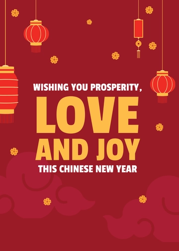 Free Chinese New Year Best Wishes Template to Edit Online