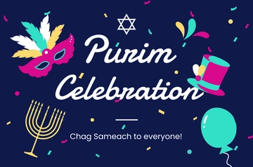 Free Purim Banner Template to Edit Online