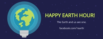 Free Earth Hour Facebook Cover Banner Template to Edit Online