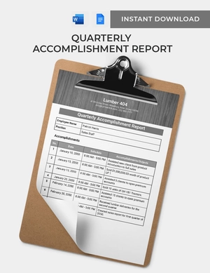 Accomplishment Report Template