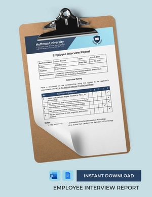 Job Interview Report Job Interview Report