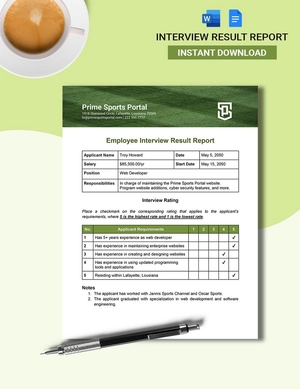 Interview Result Report