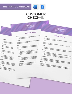 Customer Check-in Template